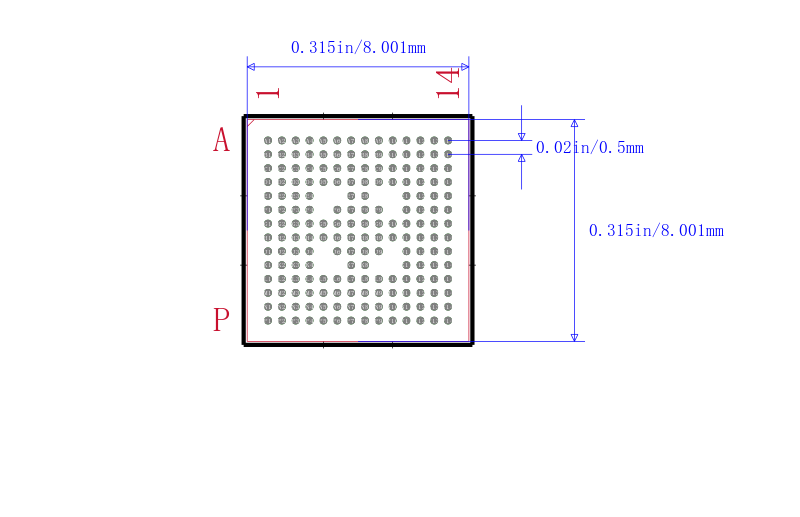 LCMXO2-4000HE-4MG184C封装图