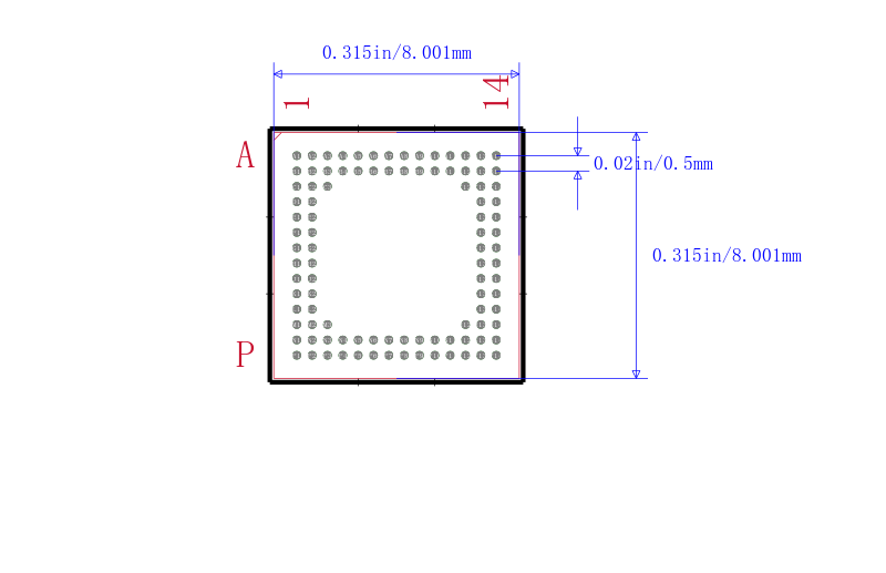 LCMXO256C-3MN100C封装图