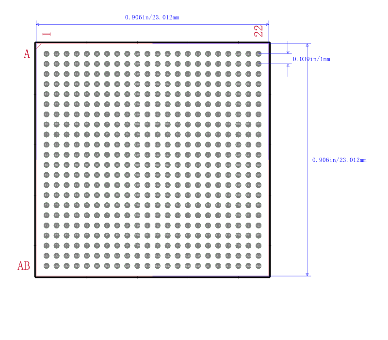 LFE2M35E-5FN484I封装图