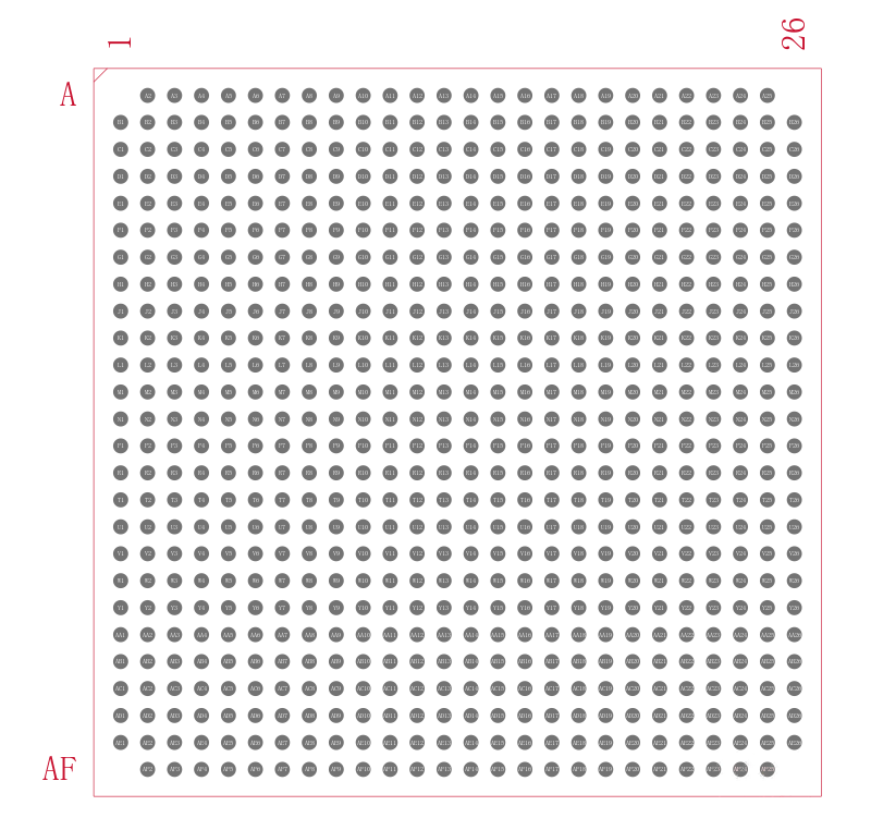 LFE2M35E-5FN672C封装焊盘图