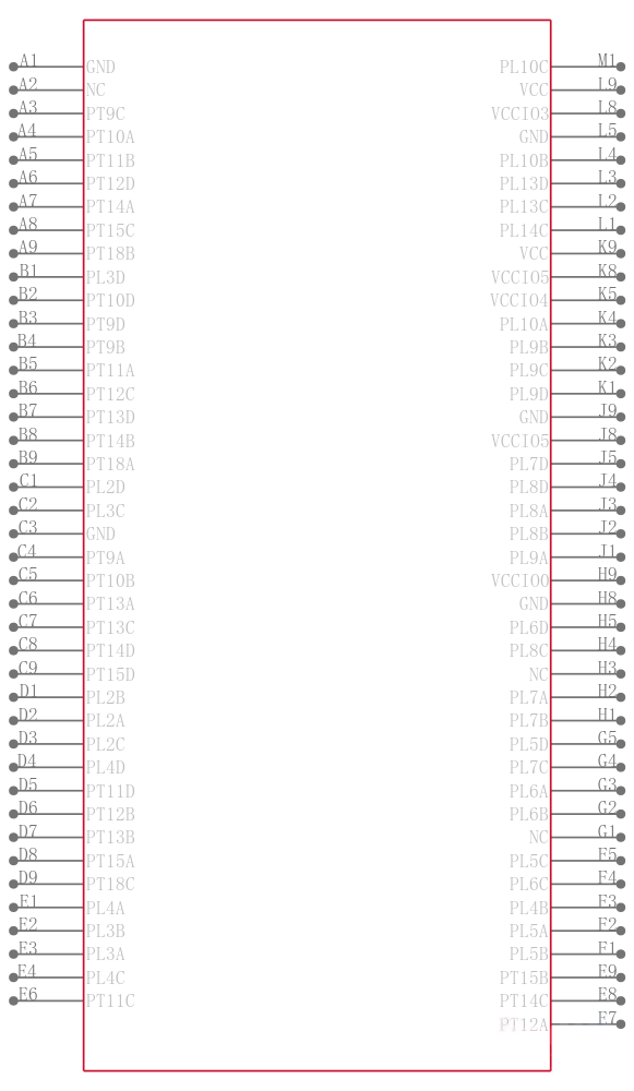 LCMXO2-4000HE-6BG332C引脚图