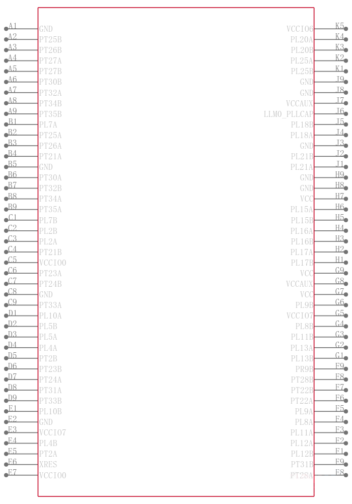 LFE2-12E-5FN256I引脚图