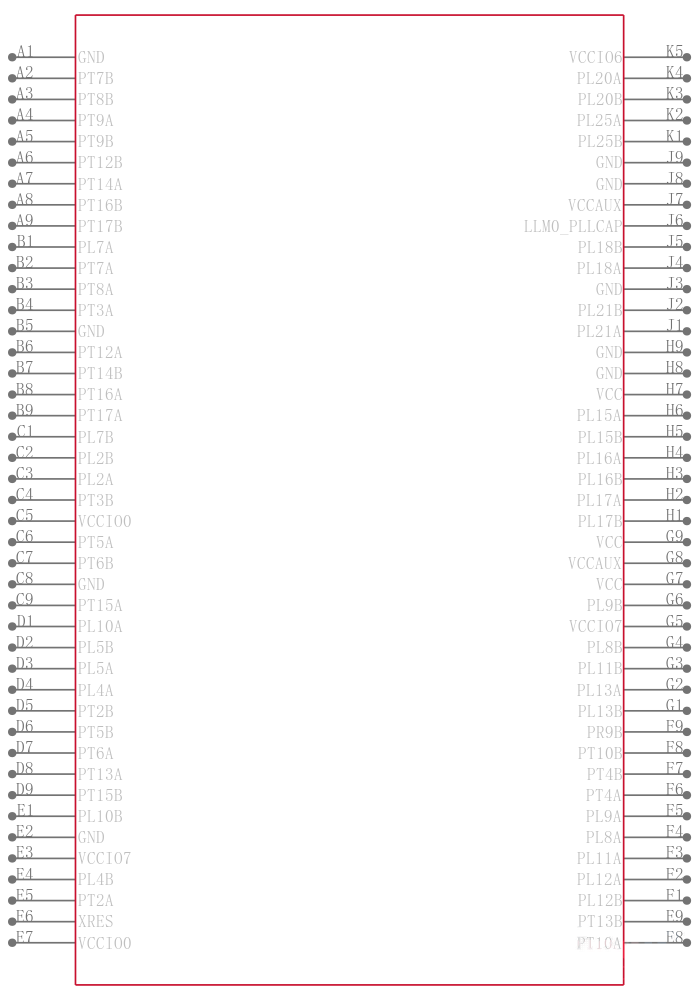 LFE2-6SE-7FN256C引脚图