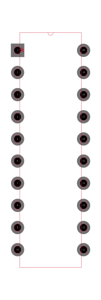 ADM233LANZ封装焊盘图