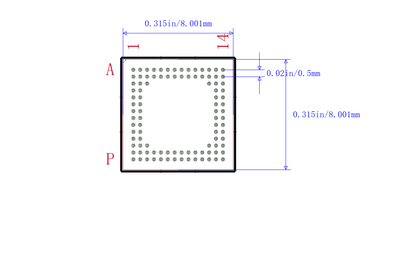 LCMXO256E-4MN100I封装图