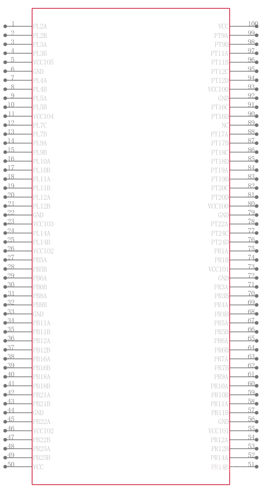 LCMXO2-2000HE-6TG100C引脚图