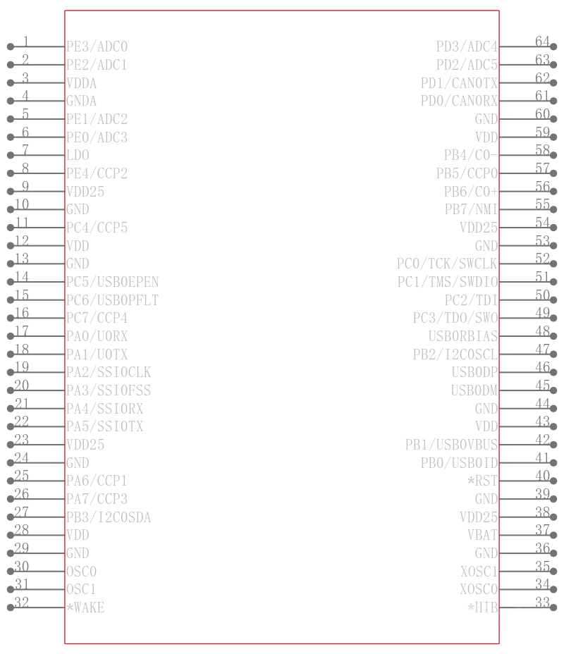 LM3S5752-IQR50-A0T引脚图