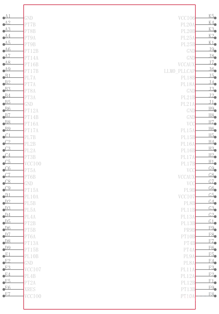 LFE2-6SE-5F256C引脚图