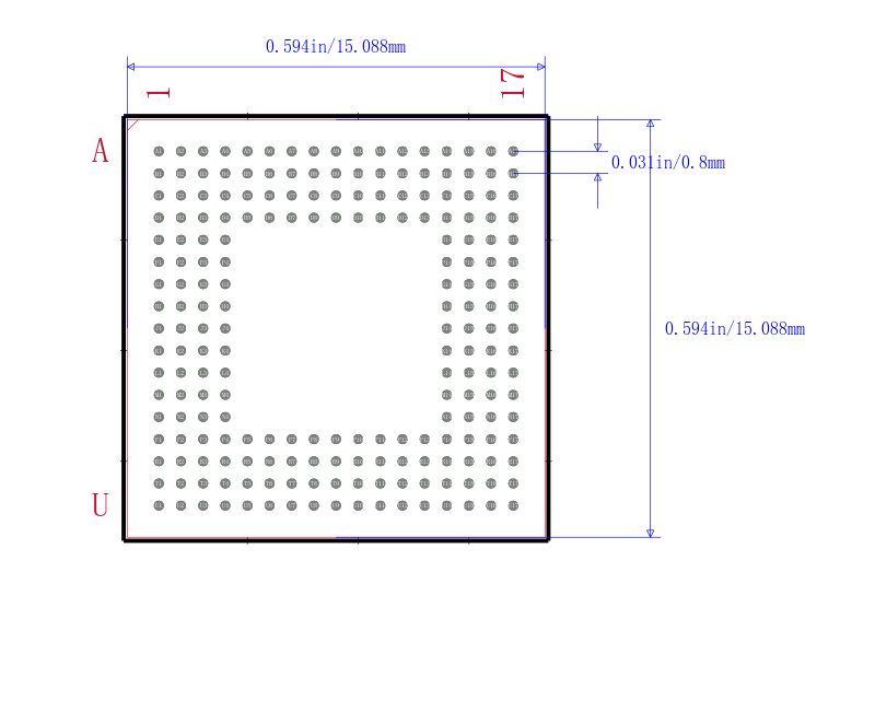 LPC2468FET208封装图
