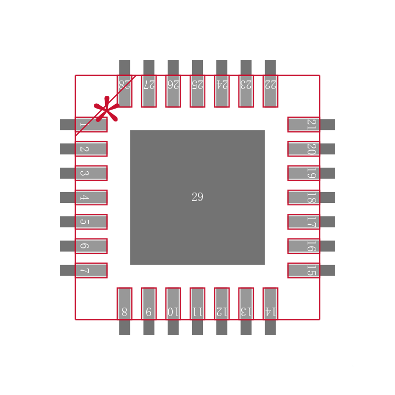 MAX2902ETI+封装焊盘图