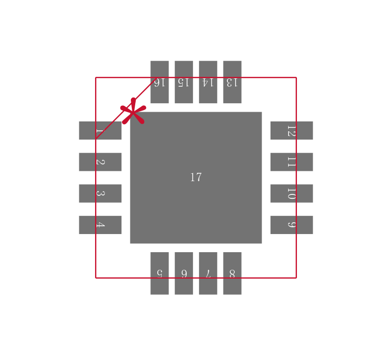 MSP430G2232IRSA16T封装焊盘图