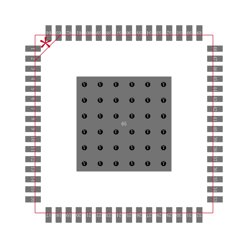 MSP430F413IRTDT封装焊盘图