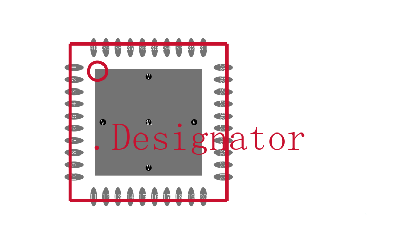MSP430F5132IRSBR封装焊盘图