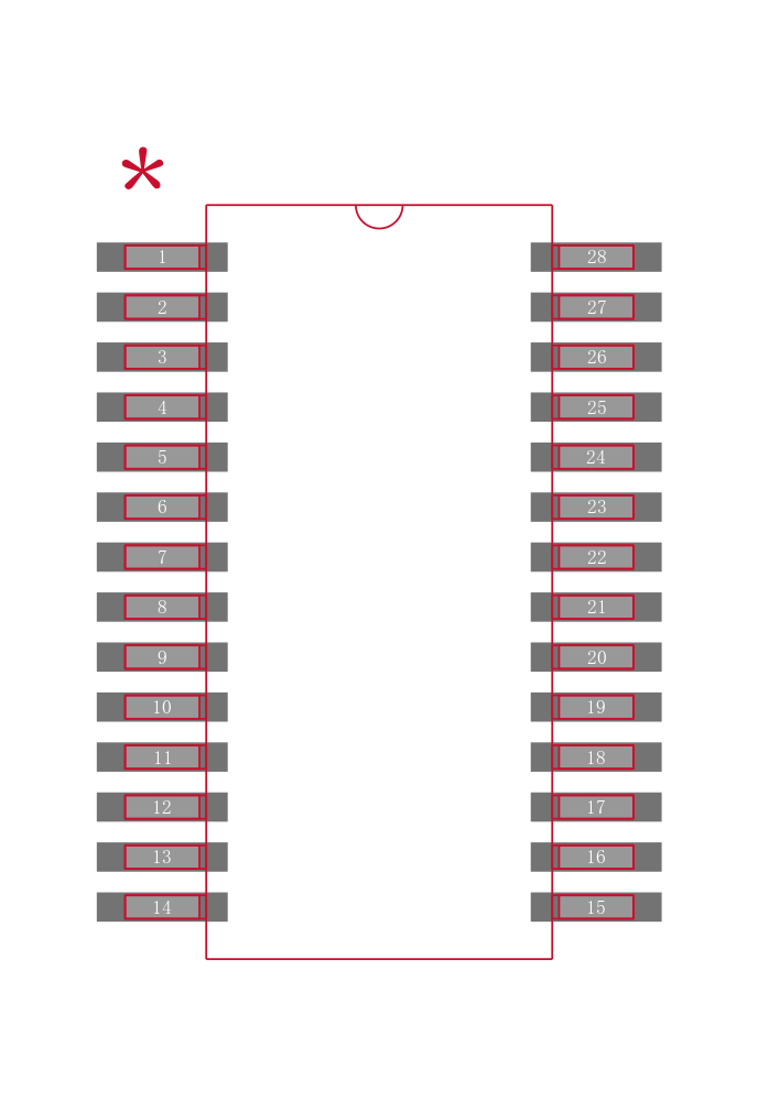 MSP430FR5720IPW封装焊盘图