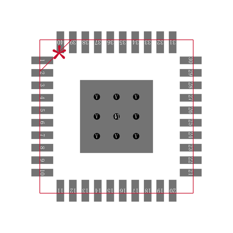 MSP430FR5723IRHAT封装焊盘图