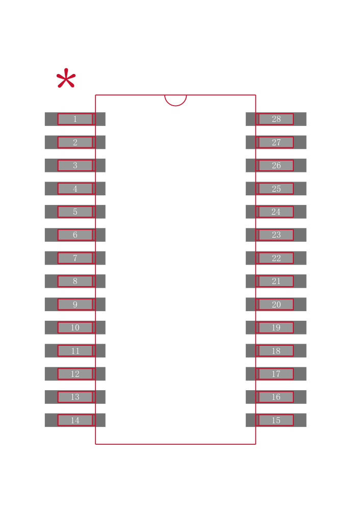 MSP430FR5724IPW封装焊盘图