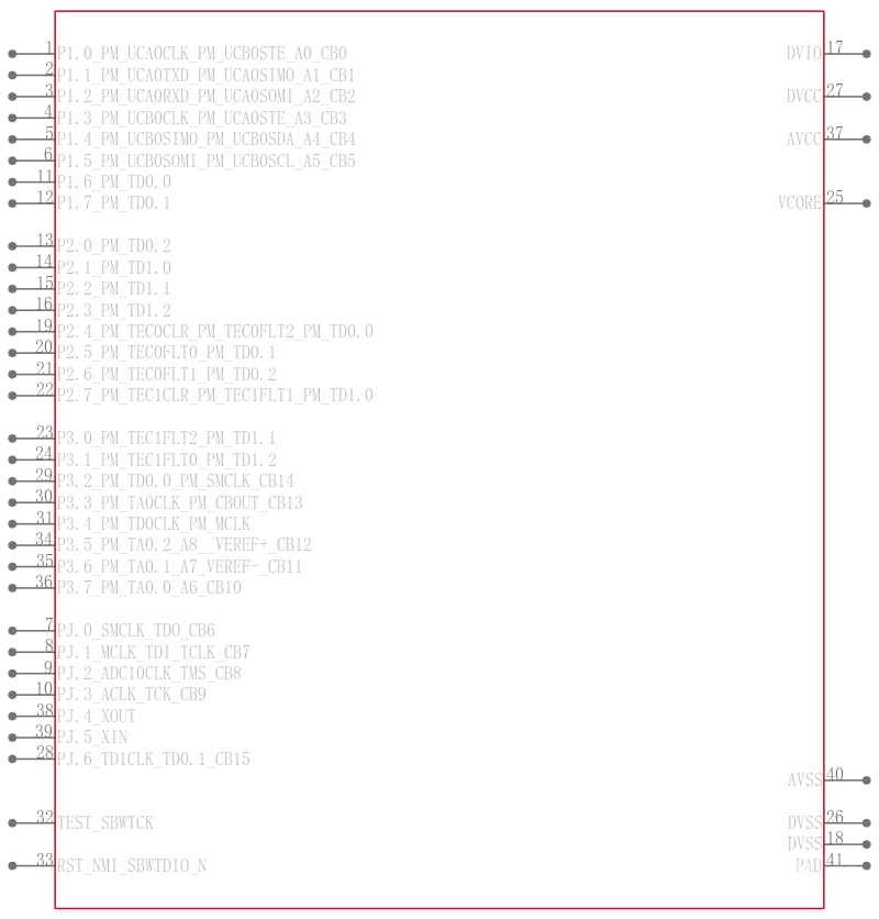 MSP430F5152IRSBR引脚图