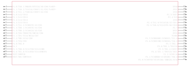 MSP430FR5723IRHAT引脚图