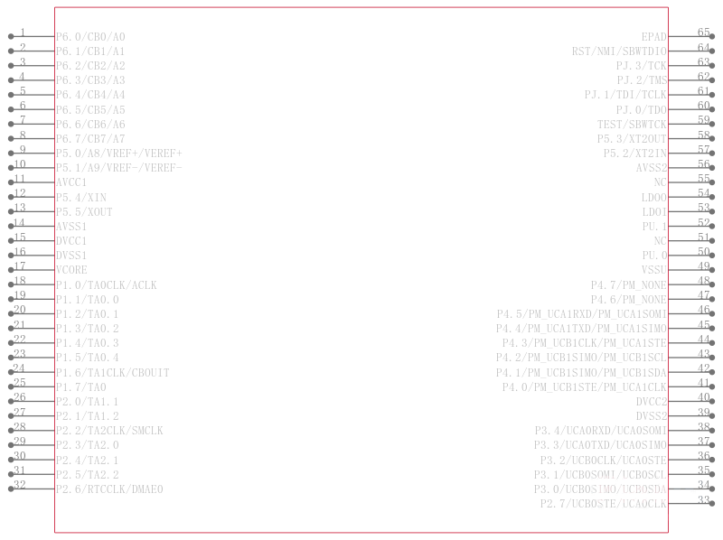 MSP-TS430RGC64USB引脚图