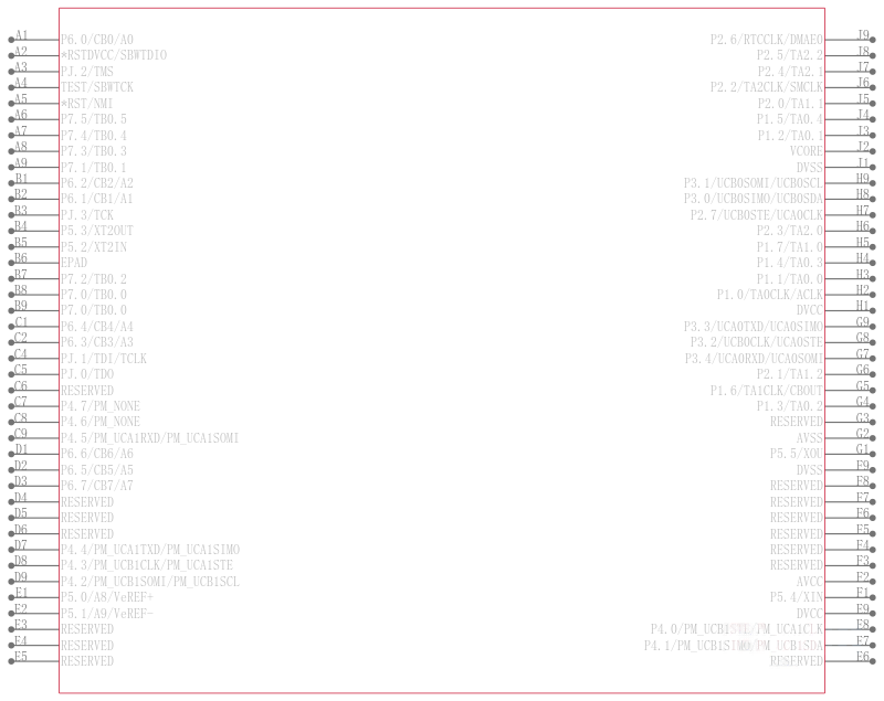 MSP430F5249IZQE引脚图