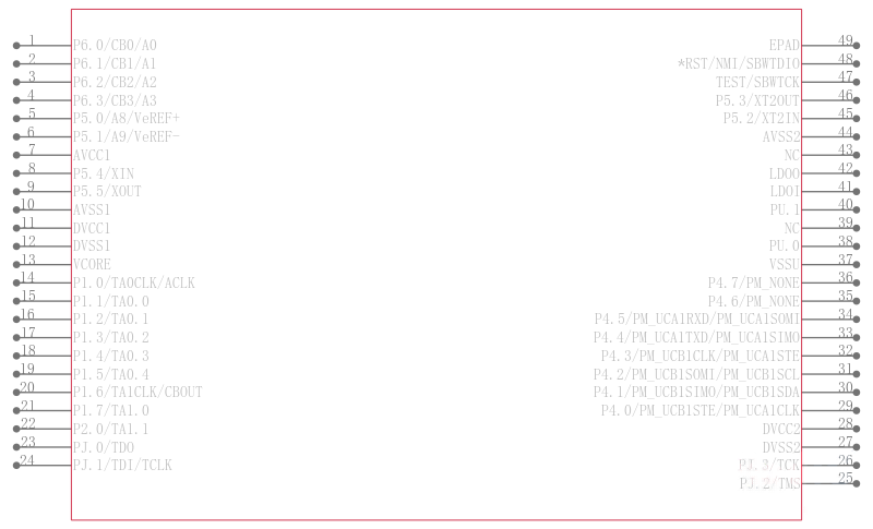 MSP430F5308IRGZT引脚图
