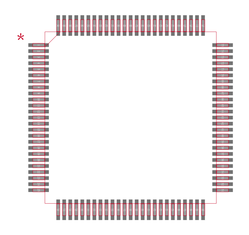 MSP430F5333IPZ封装焊盘图