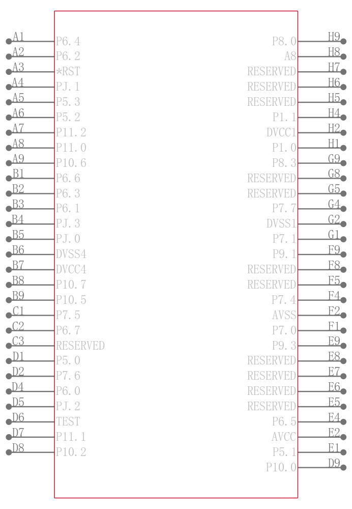 MSP430BT5190IZQWT引脚图