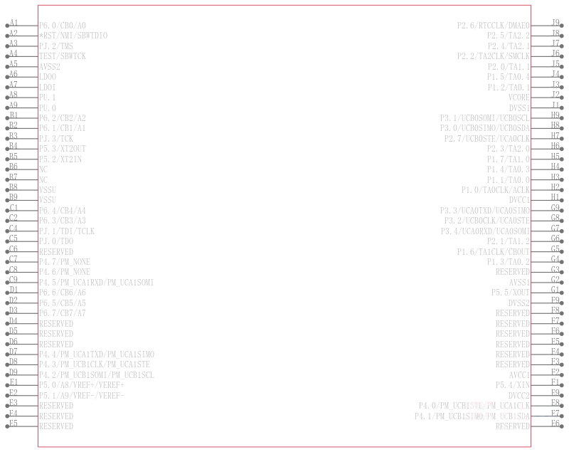 MSP430F5326TDF1引脚图