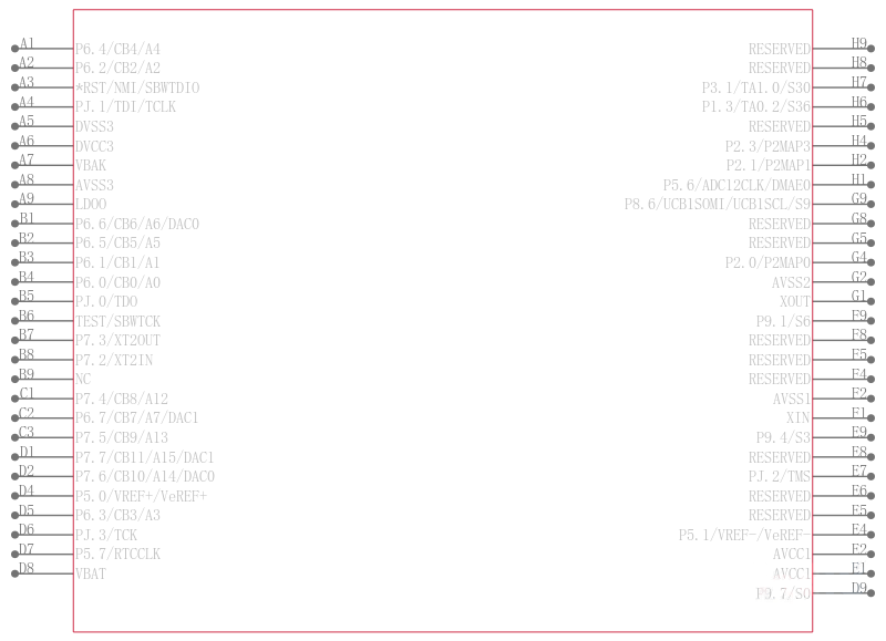 MSP430F6436IZQWR引脚图