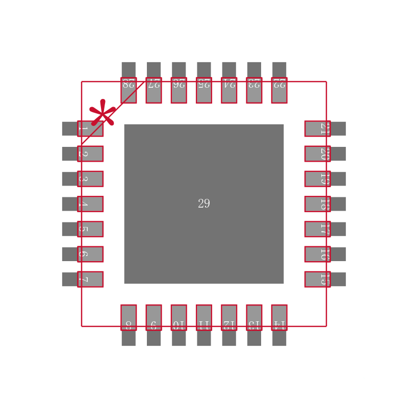 MCP3912A1T-E/MQ封装焊盘图