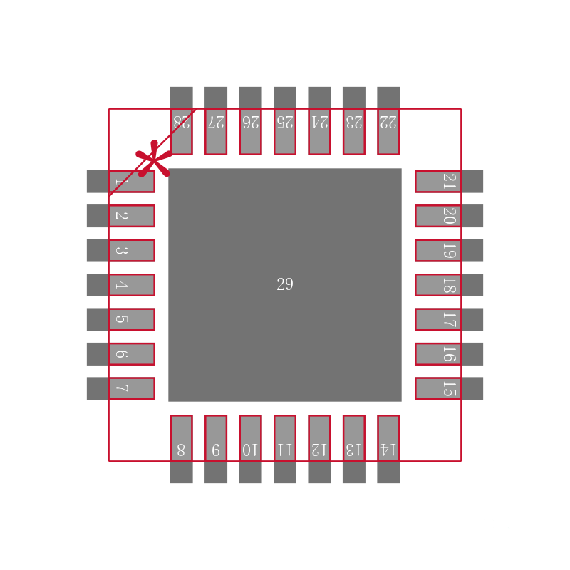 MAX9729ETI+封装焊盘图