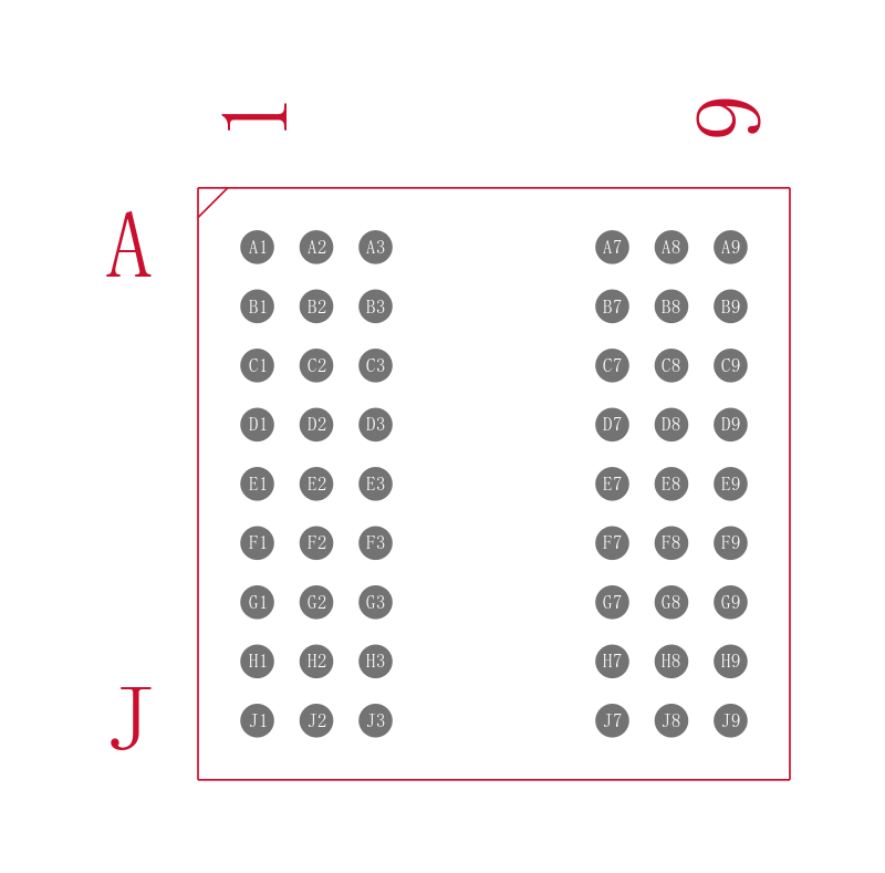 MT48LC4M16A2B4-6A:J TR封装焊盘图