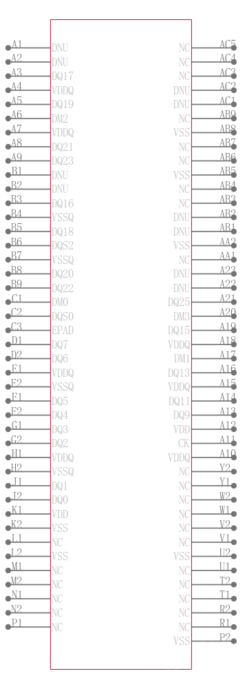 MT46H128M32L2KQ-5 WT:B引脚图