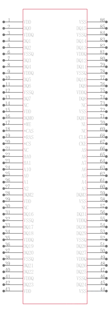 MT48LC2M32B2P-6 IT:G TR引脚图