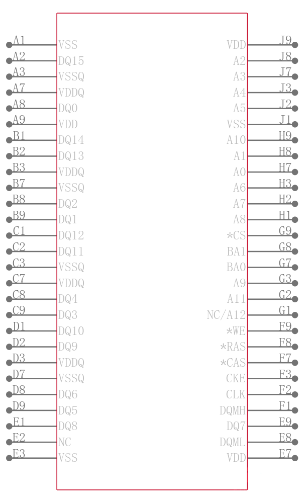 MT48LC4M16A2B4-7E:G TR引脚图