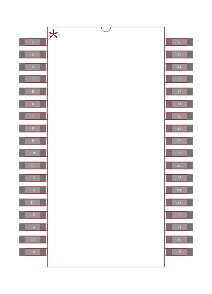 MAX6956AAX/V+T封装焊盘图