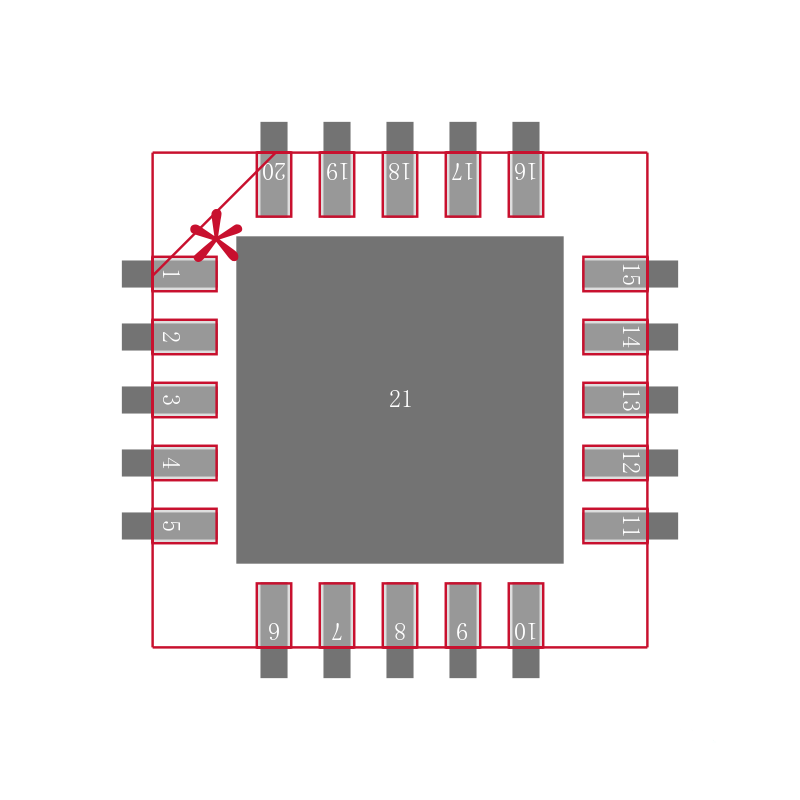MAX3521ETP+T封装焊盘图