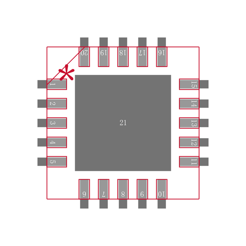 MAX8521ETP+T封装焊盘图