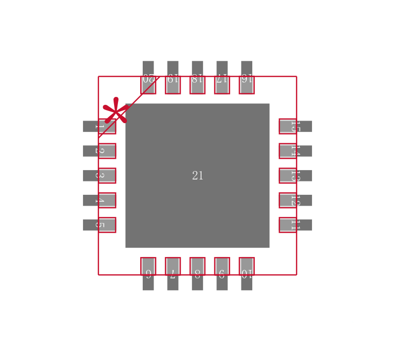 MAX17503ATP+T封装焊盘图