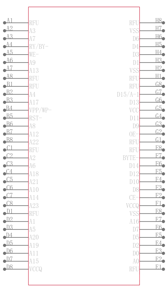 M29W256GL70ZA6F引脚图