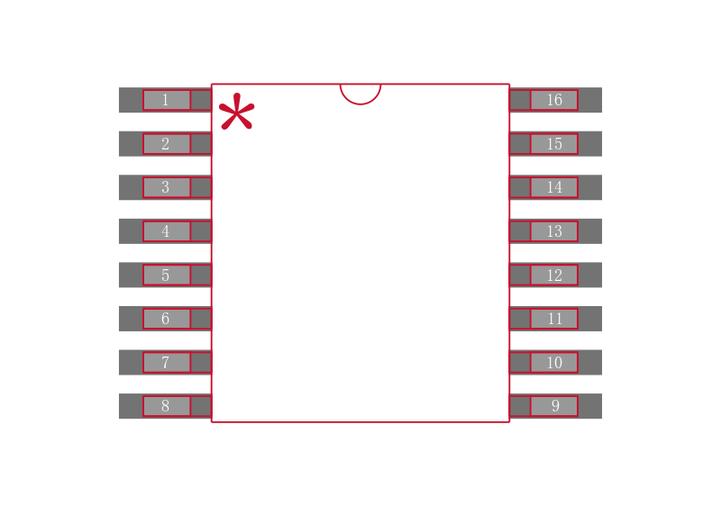MAX309EUE+T封装焊盘图