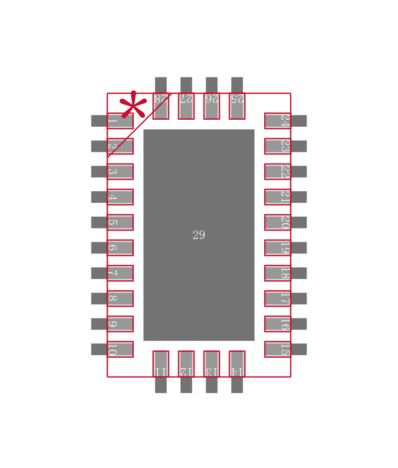 MAX4888ETI+T封装焊盘图