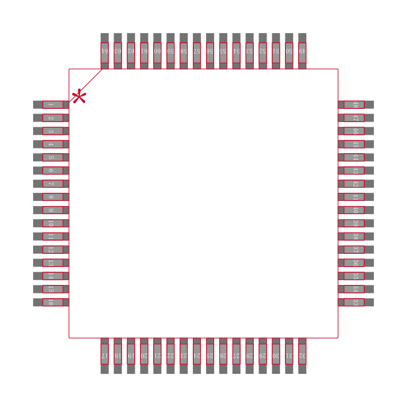 MSP430F2618TPMR-NM封装焊盘图