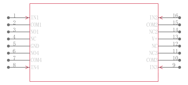 MAX4653EUE+T引脚图