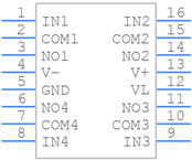 MAX4662EAE+引脚图
