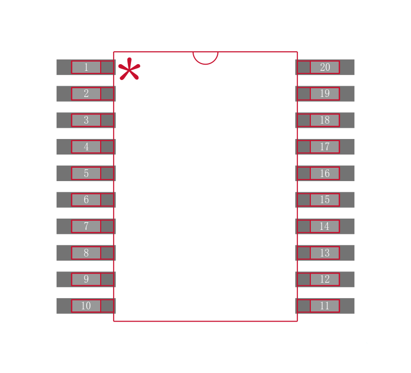MAX3222CUP+封装焊盘图