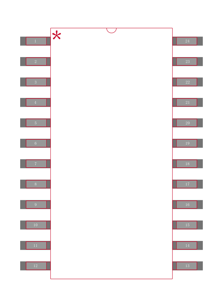 MAX7318AWG+T封装焊盘图