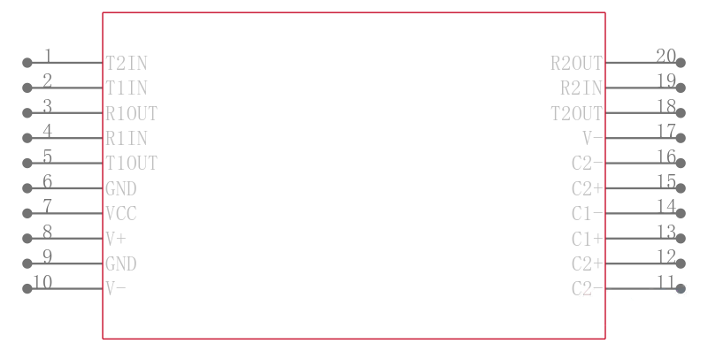 MAX203EWP+G36引脚图