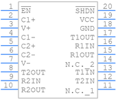 MAX3222EEUP+引脚图