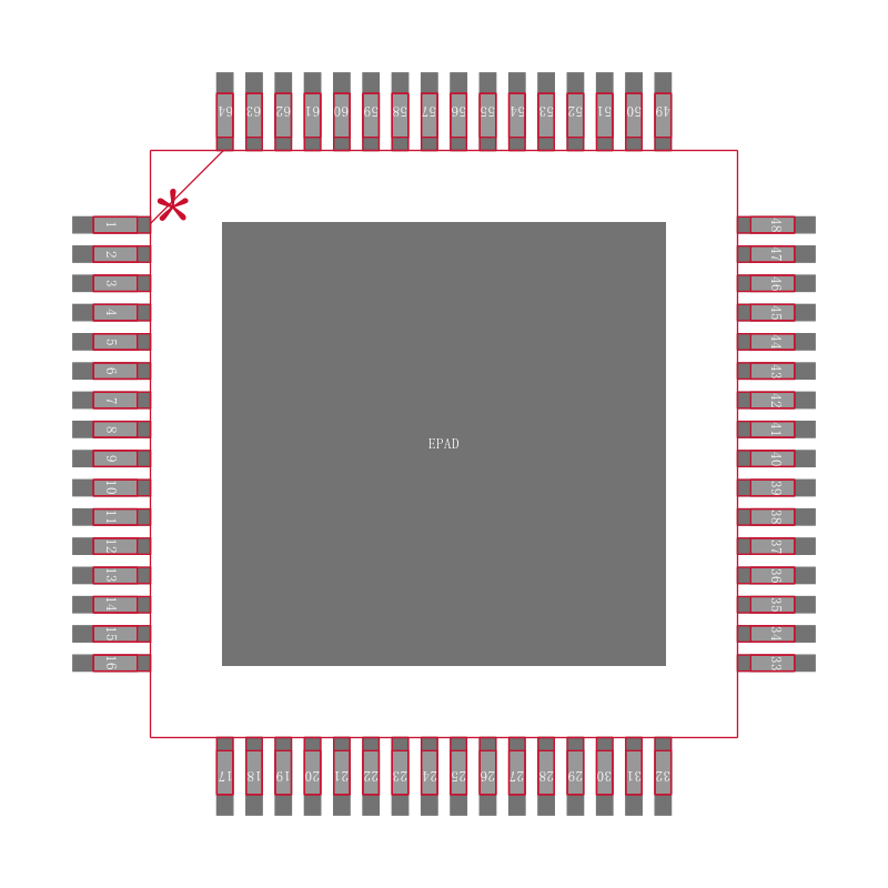 MAX11045BECB+T封装焊盘图